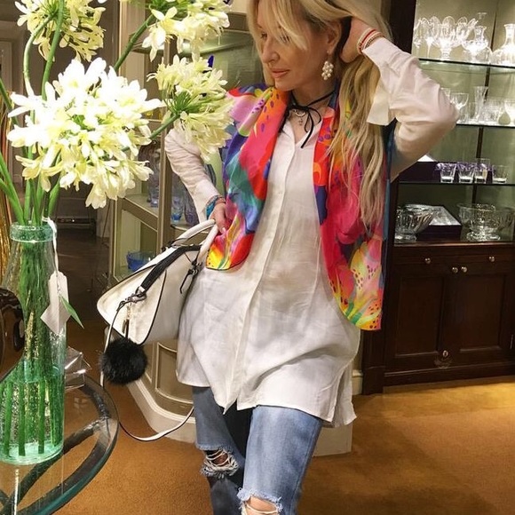 100% silk square scarf pink purple wrap"No Regrets" - tiger lily - Picture 6 of 8