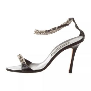 Manolo Blahnik Purisca Metal Chain Link heels