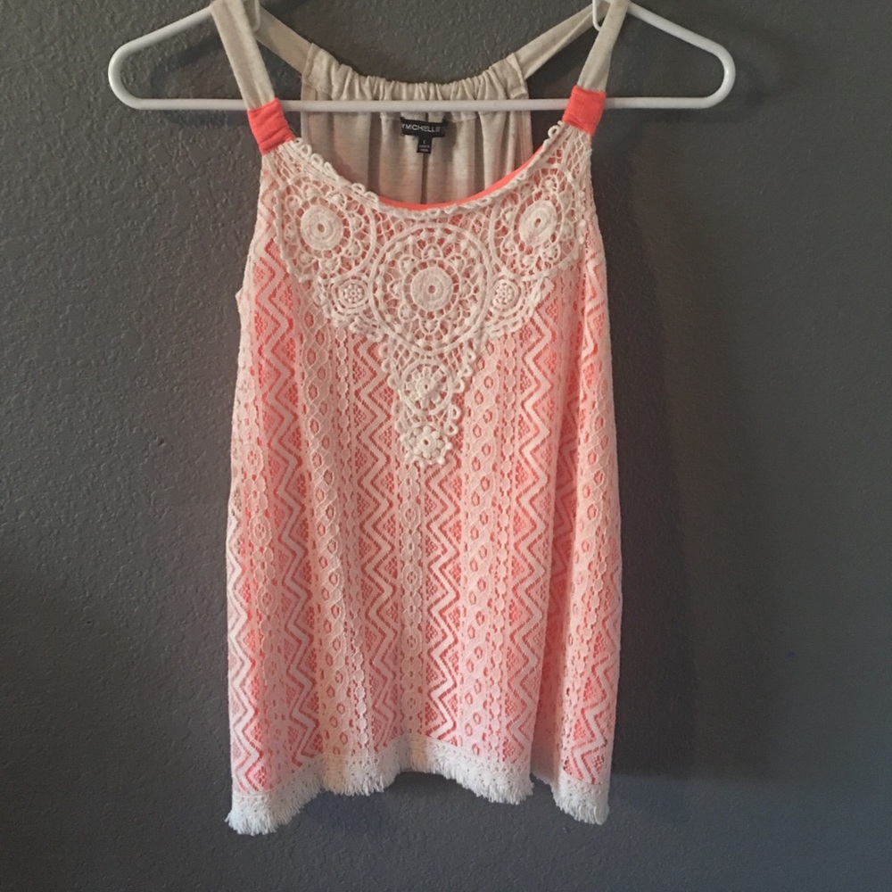 Adorable pink and white tank