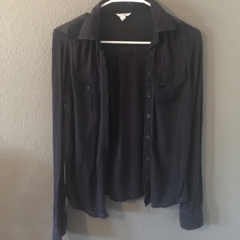 Navy blue Aeropostale button up blouse