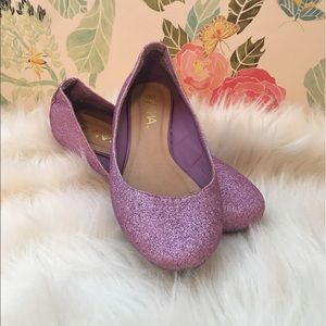 Purple Glitter flats