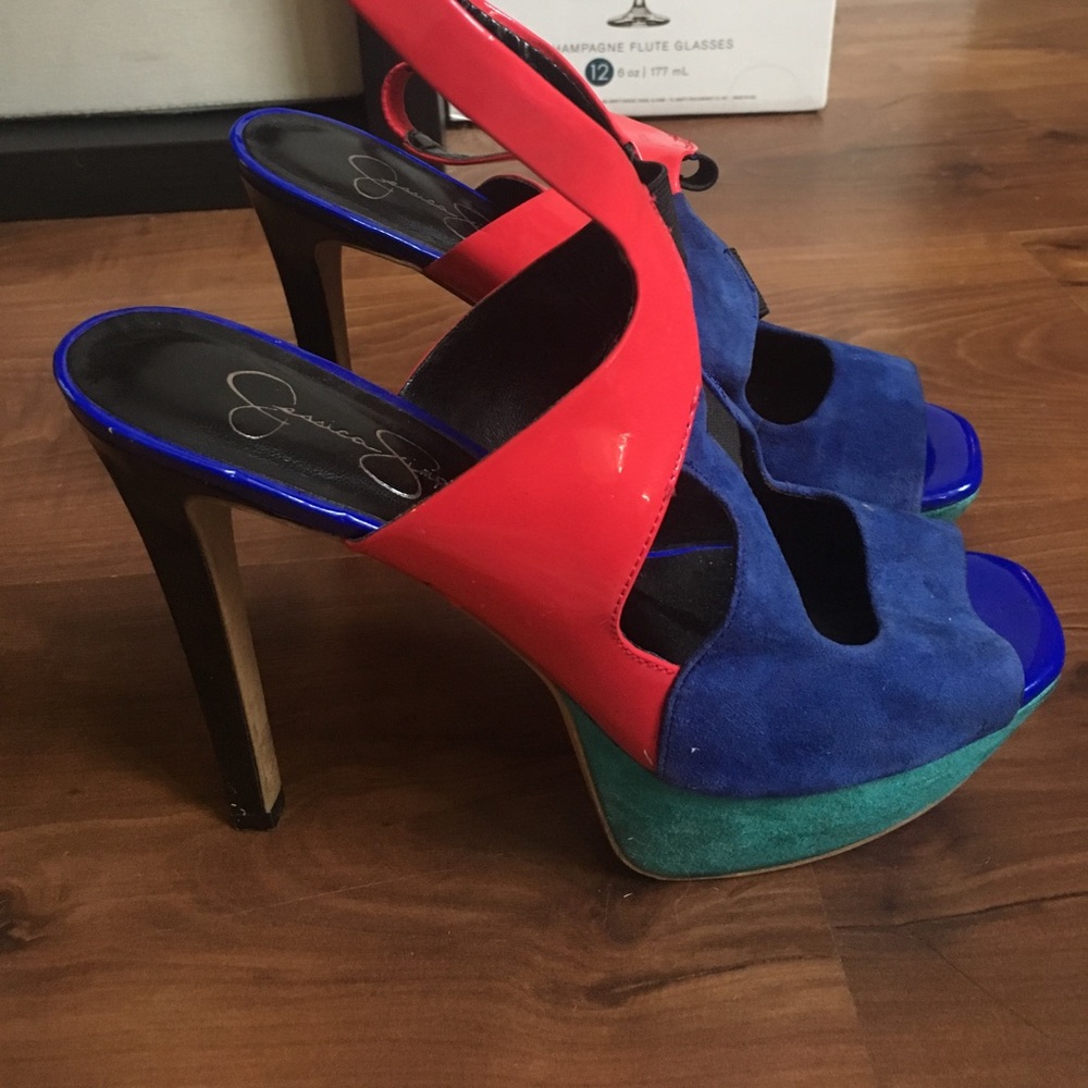Multicolored Jessica Simpson Platform Heels