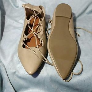 Tan size 10 Ballet Flats