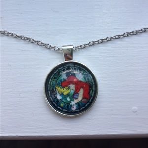 Little Mermaid bubble pendant necklace