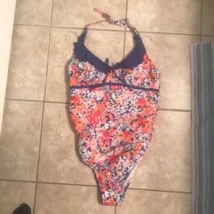 Pink floral maternity one piece