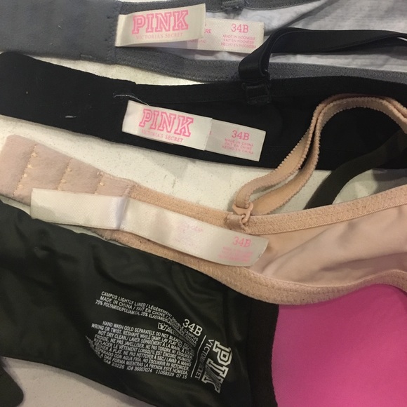 4 Victoria Secret Pink bras 34 B - Picture 3 of 3