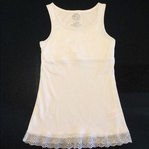 So Girls M 10/12 White Ribbed Tank Top
