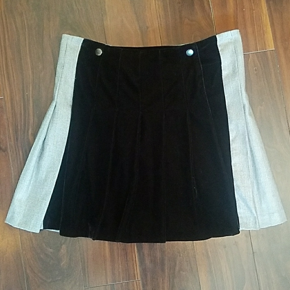 Topshop velvet pleated skirt