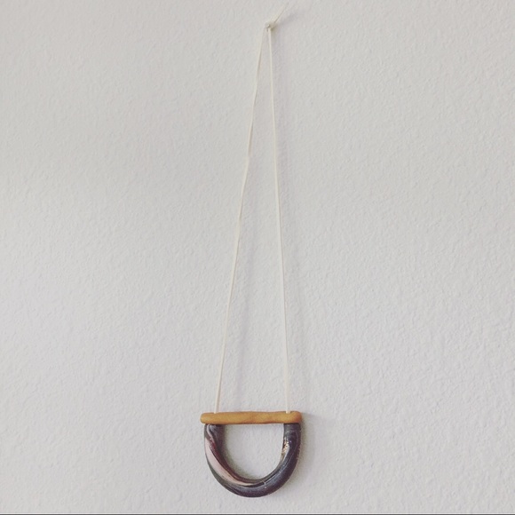 Polymer clay necklace with gold leaf - Picture 1 of 2