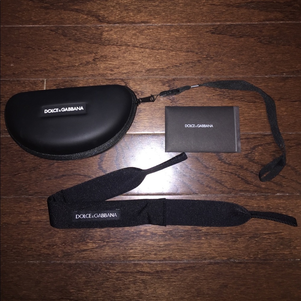 Dolce & Gabbana sunglasses case and neck strap.