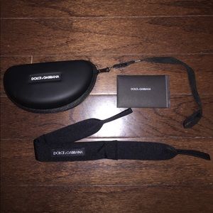 Dolce & Gabbana sunglasses case and neck strap.