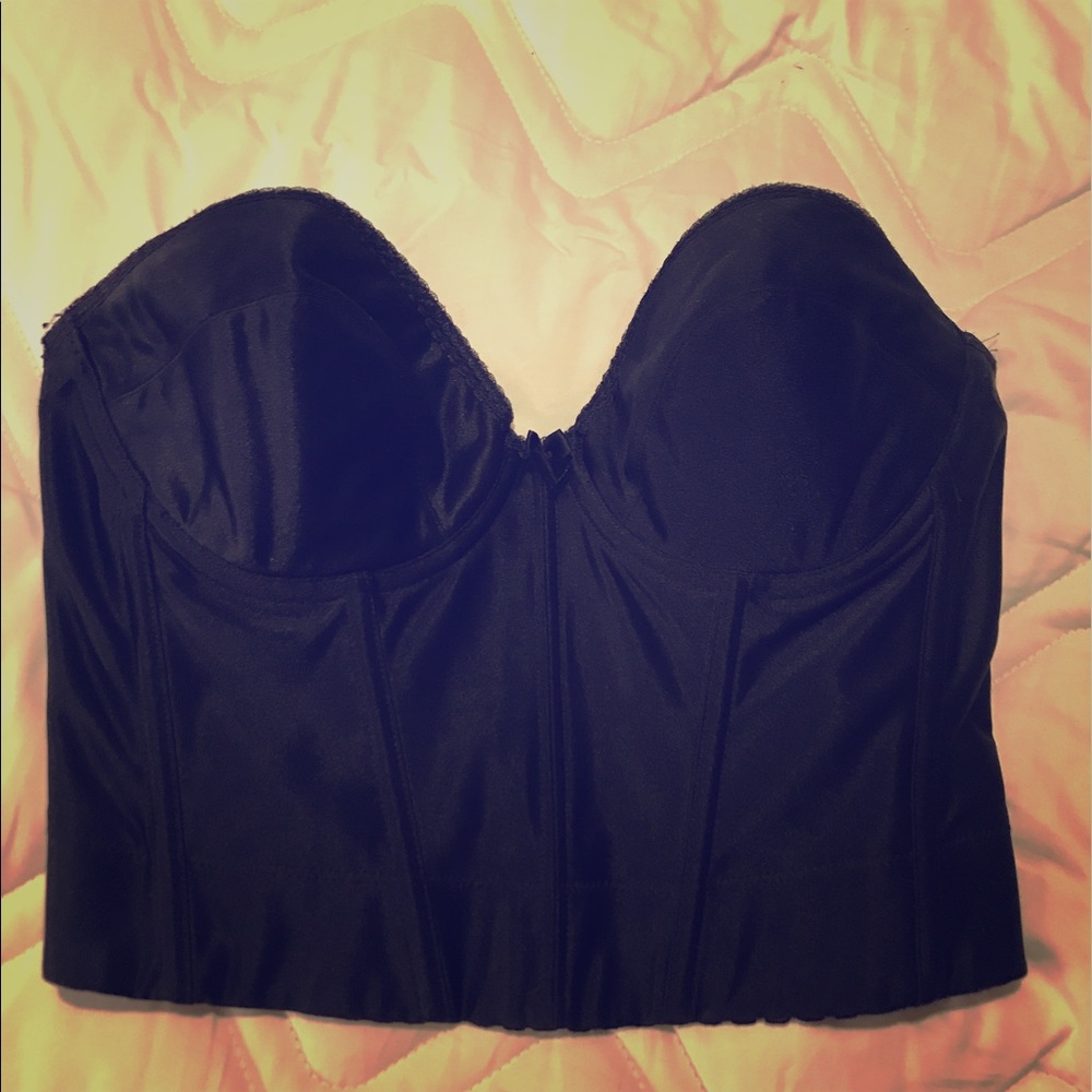Delicates Black Strapless Bra Corset Bustier 34C