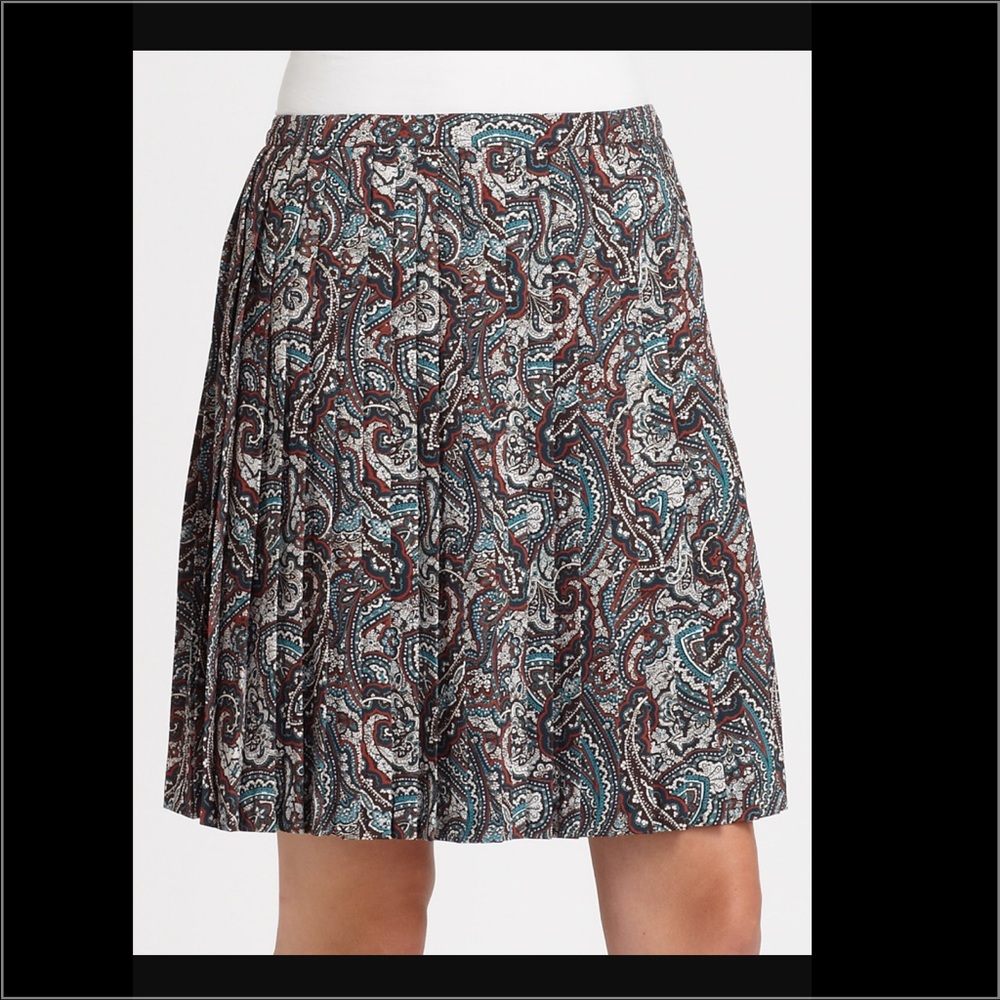 Lavia Pleated Paisley Skirt (Italian)
