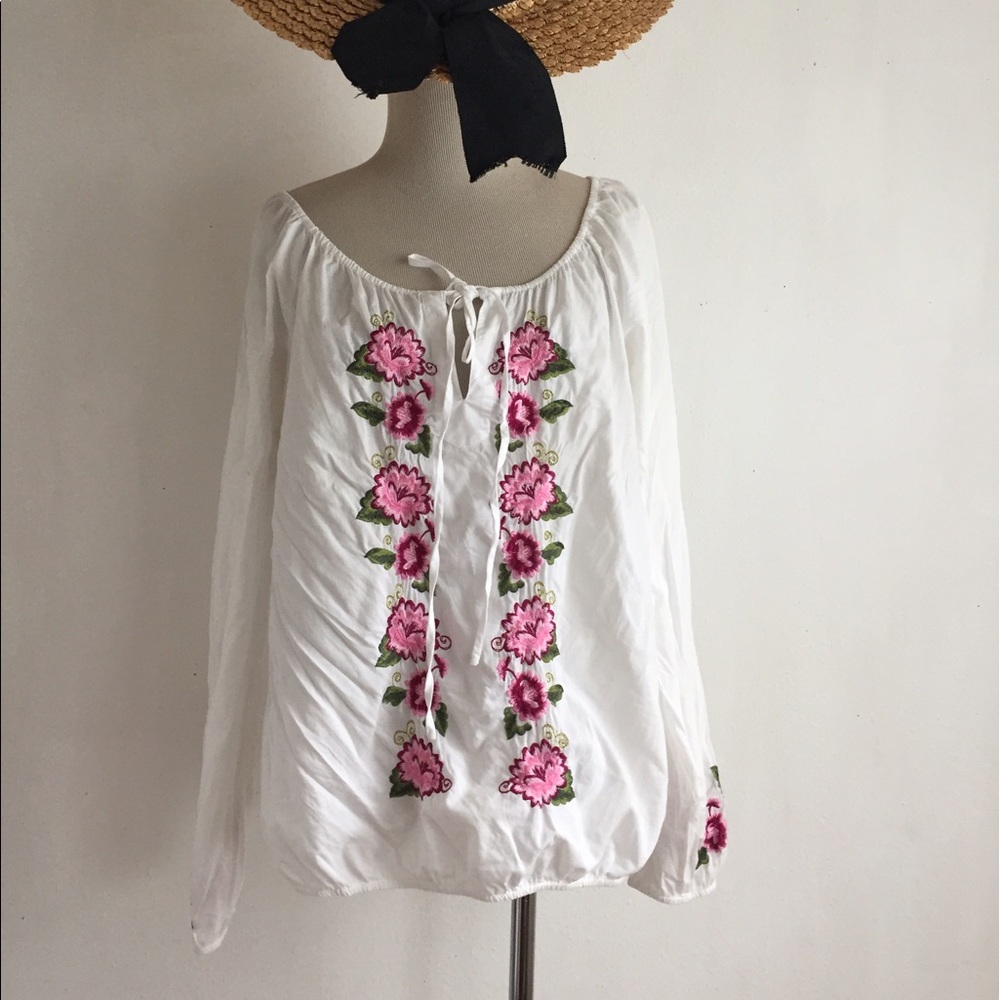 Pink embroidered blouse