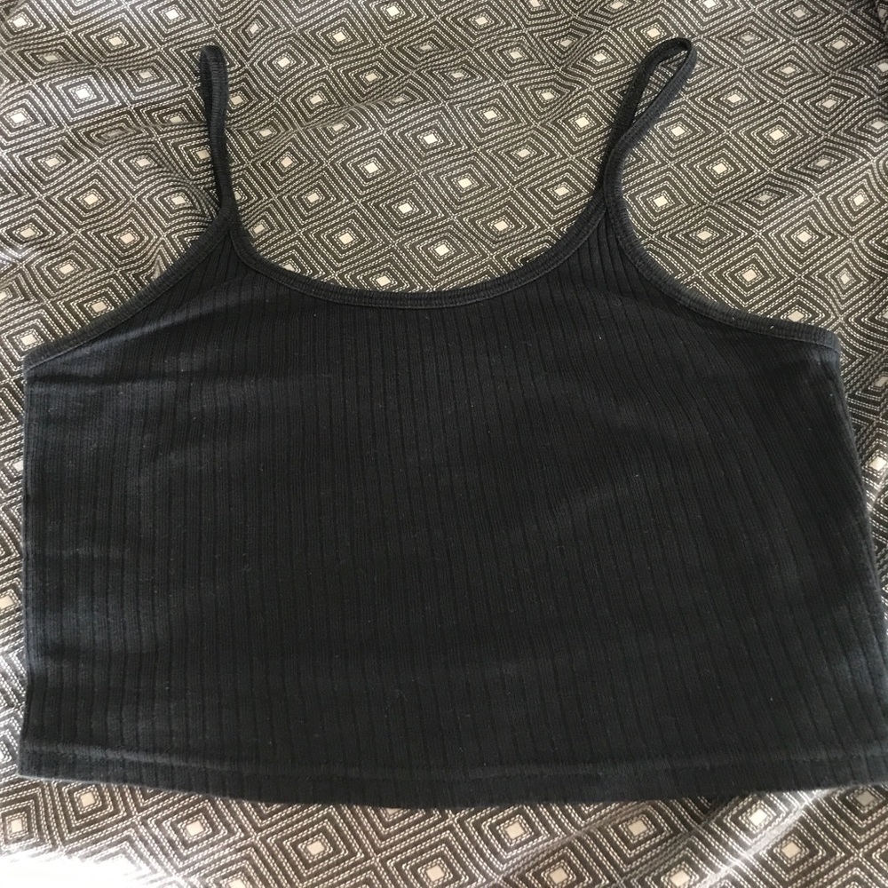 Black Ribbed Knit Tank