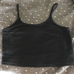 Black Ribbed Knit Tank