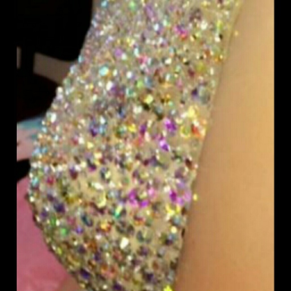 A nude dress with sequin and mesh top - Picture 4 of 4