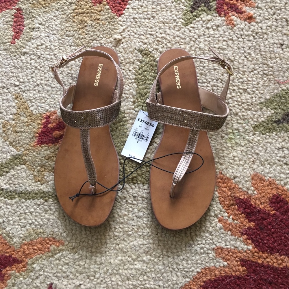 Express Brand crystal embellished flats