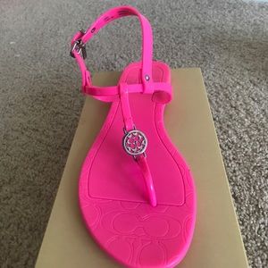 Hot Pink Coach sandals