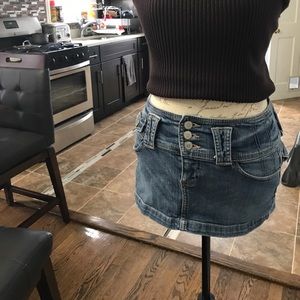 Mini denim skirt