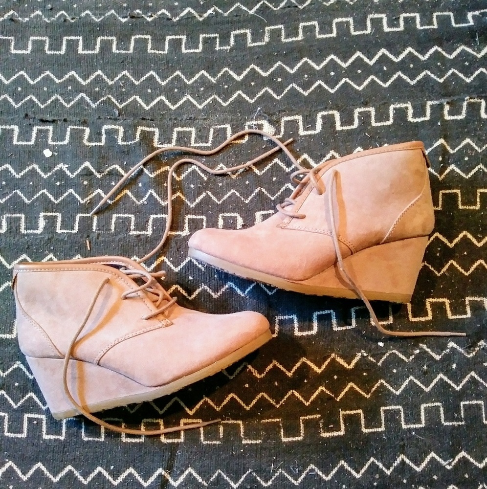 Tan Suede Wedges