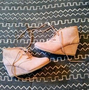 Tan Suede Wedges