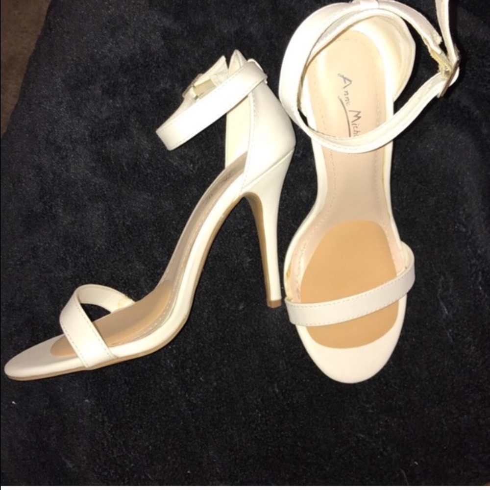 White strappy heels
