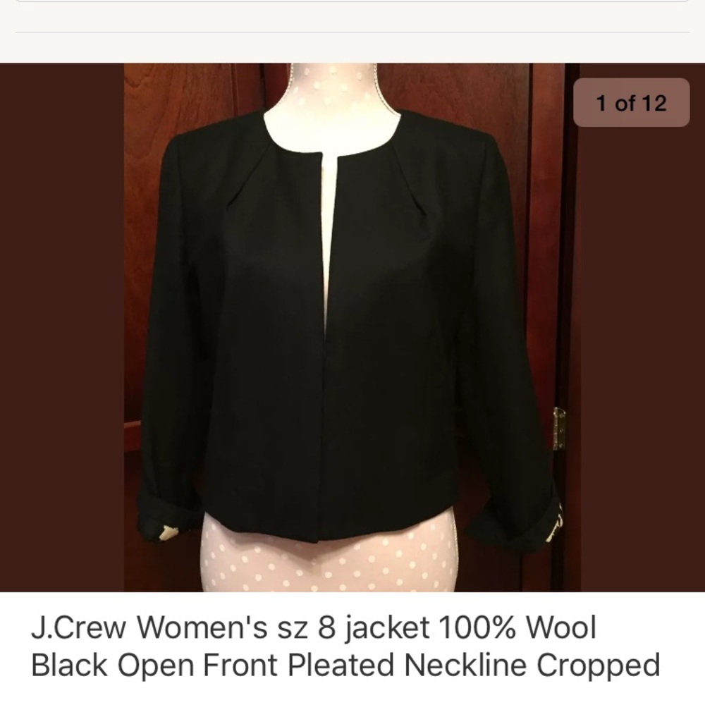 Jcrew women's blazer black size 8