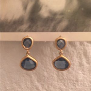 Anthropologie blue gem drop earrings