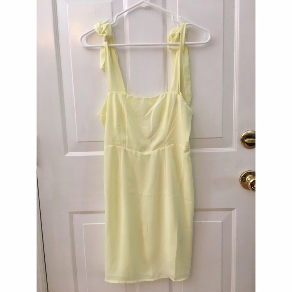 Pastel Yellow Bow Tie Dress