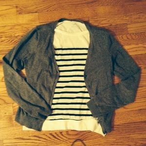 Navy and white striped top