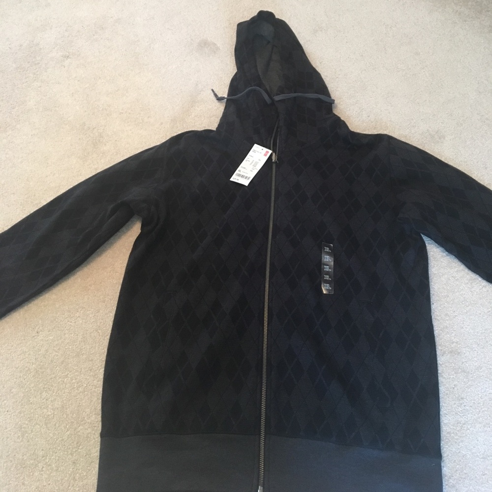 Black Argyle Hoodie