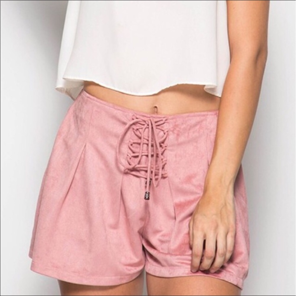 PINK SUEDE SHORTS !! BRAND NEW