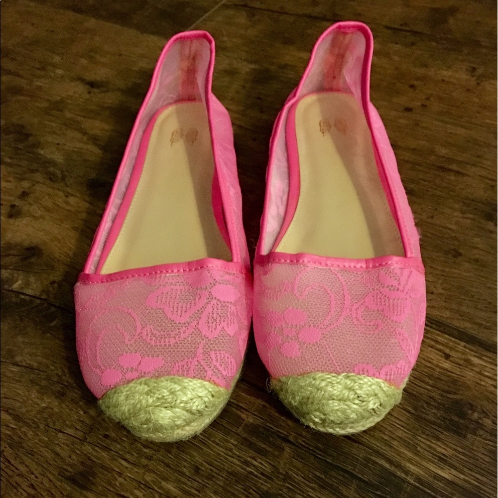 New Pink Lace Victoria's Secret Espadrilles