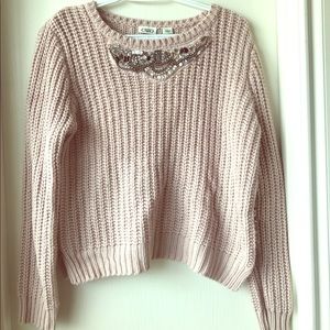 Embroidered knit sweater