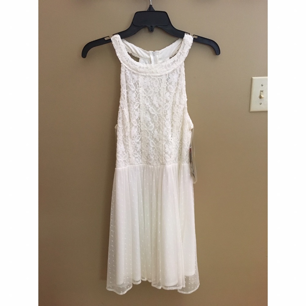 Lace and Chiffon White Dress