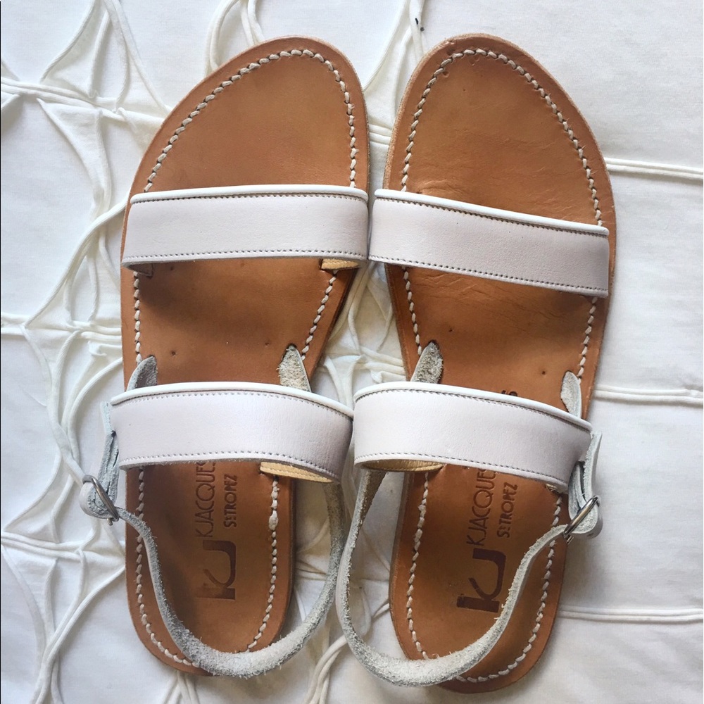 🔴SALE K Jacques St Tropez Nude Leather Sandals