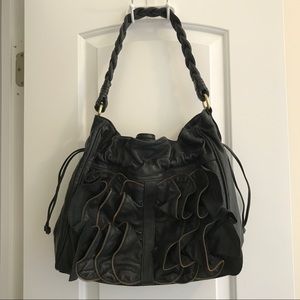 Susan Farber "Hastings" Zip Ruffle Hobo
