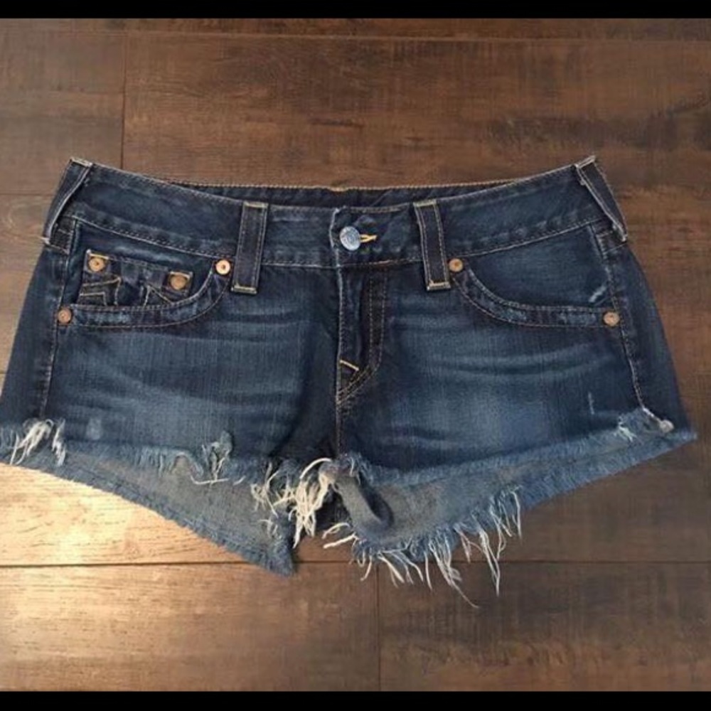 True Religion cut-off jean shorts