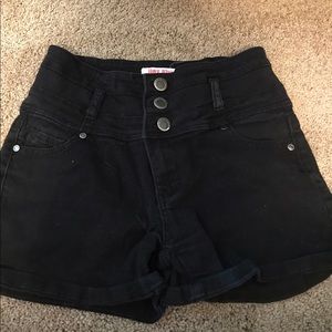 Black high waisted jean shorts