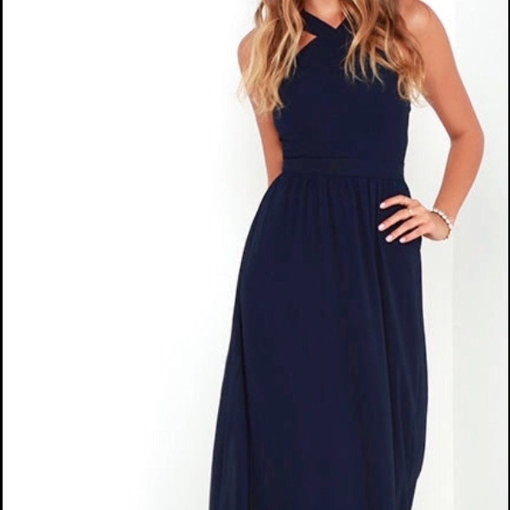 Air of Romance Navy Blue Maxi Dress- XL