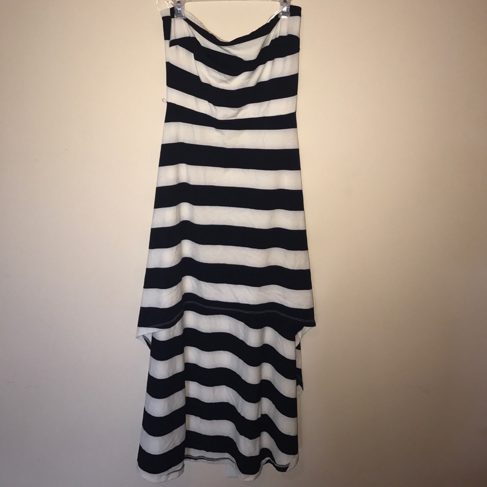 Navy Blue and off White sleeveless Dress
