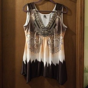 Brown faded Tunic Tank top