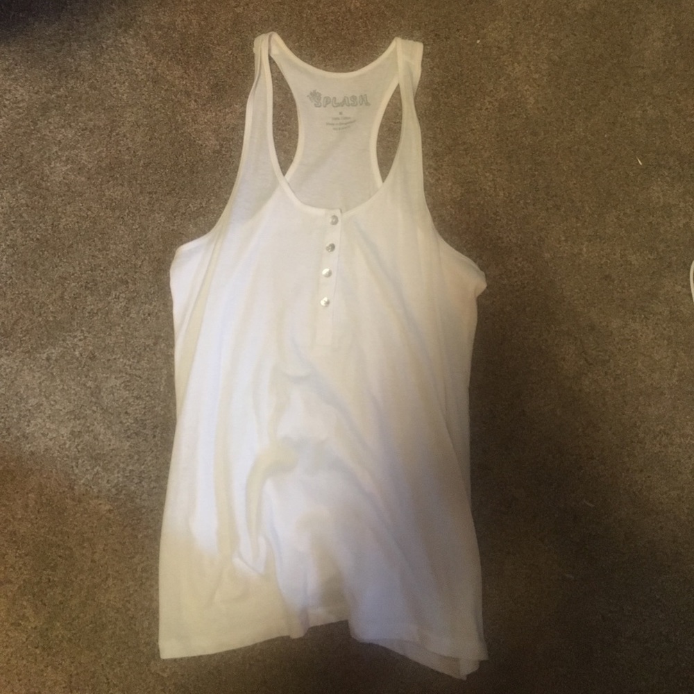 A white button up tank top