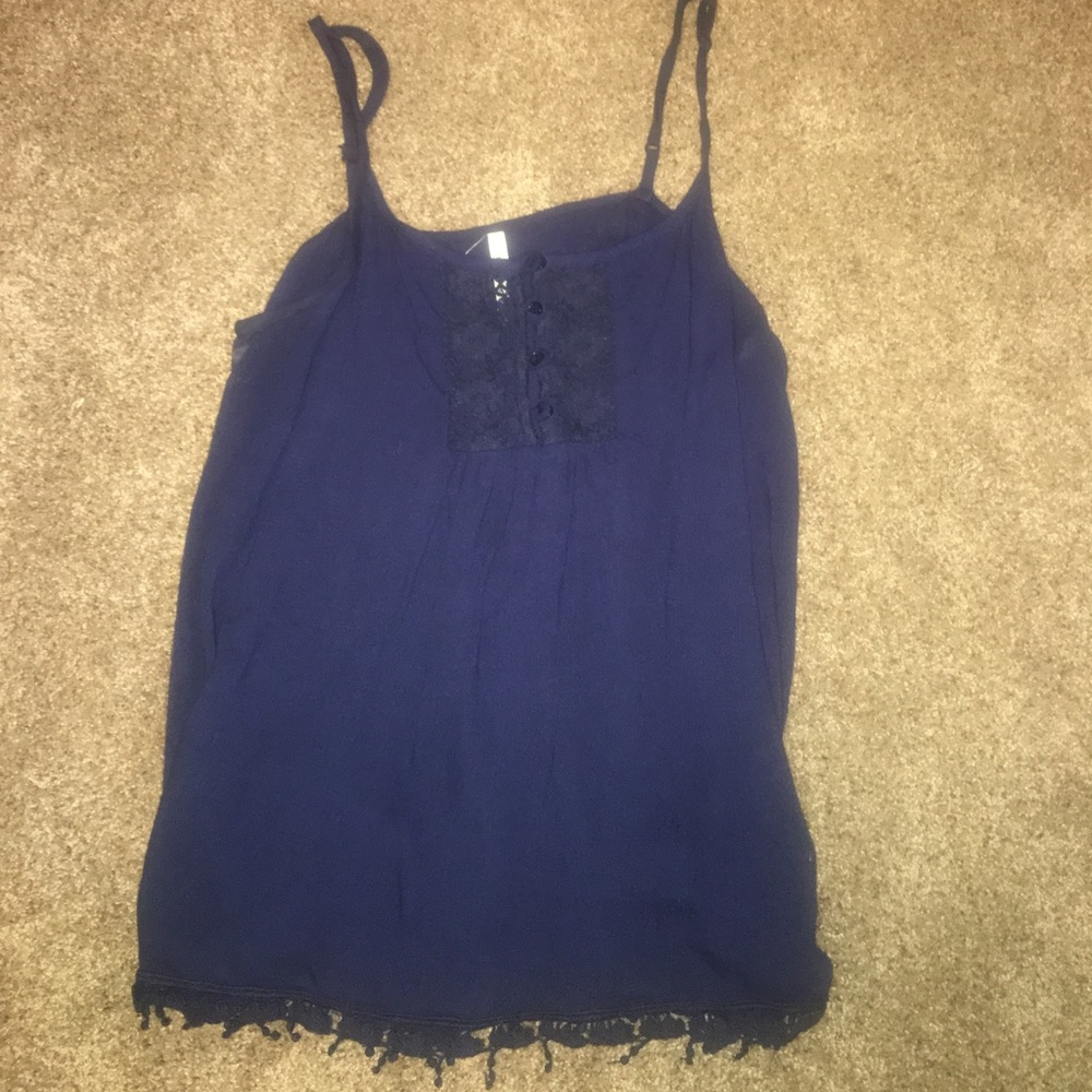 A navy blue tank top