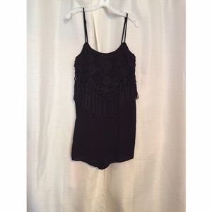 Black Lace/Fringe Romper