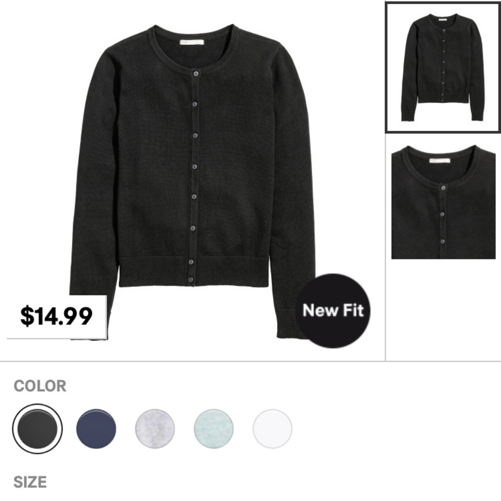 NWT black button up cardigan