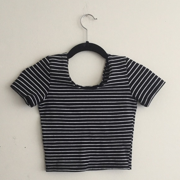 American Apparel Tops - B&W striped AA crop top ❤️