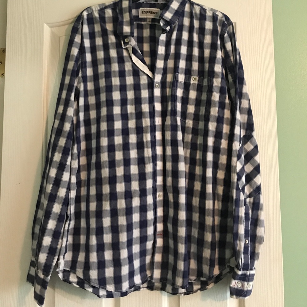 Express LS plaid dress shirt