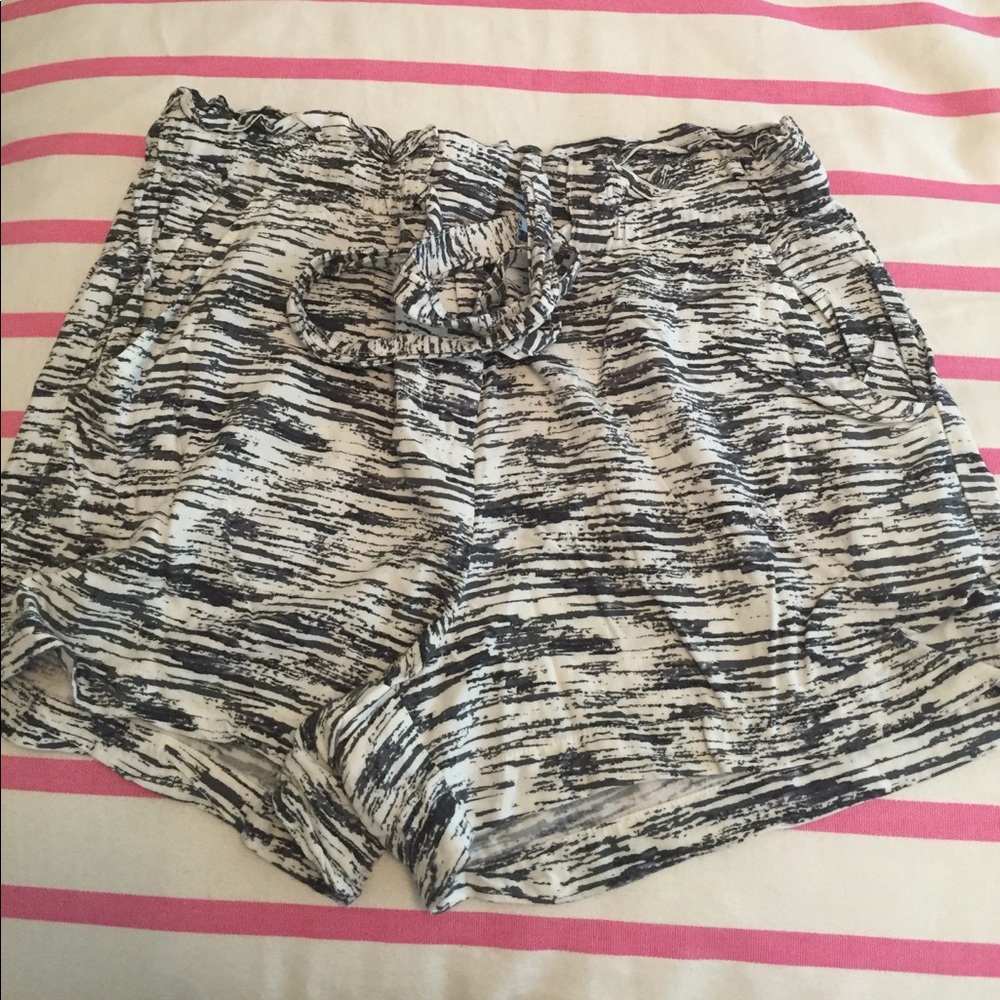Flowy black and white shorts